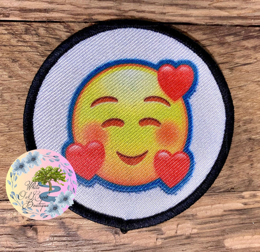 Emoji Smile Heart Hat Patch