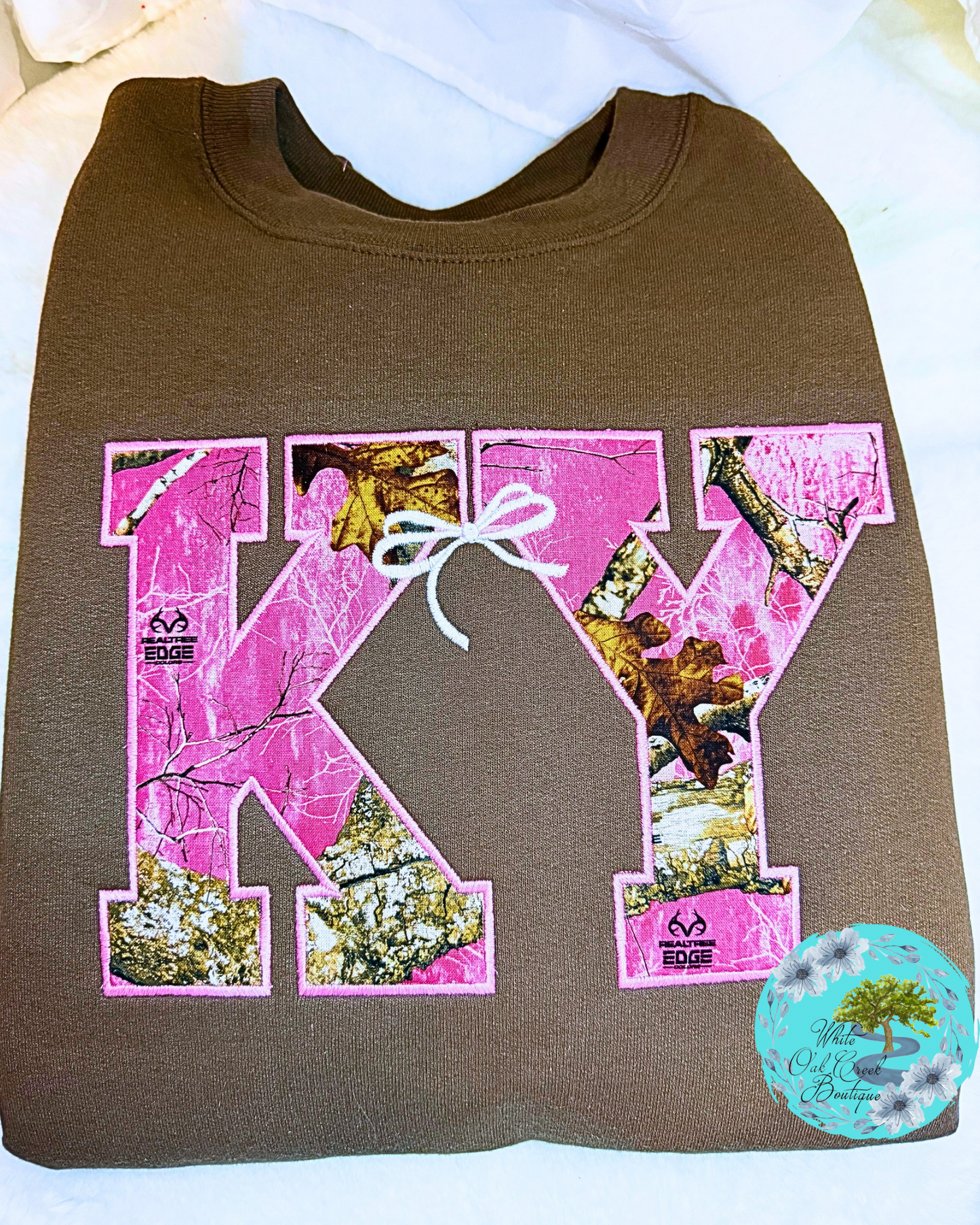 Pink Camo Appliqué Sweatshirt