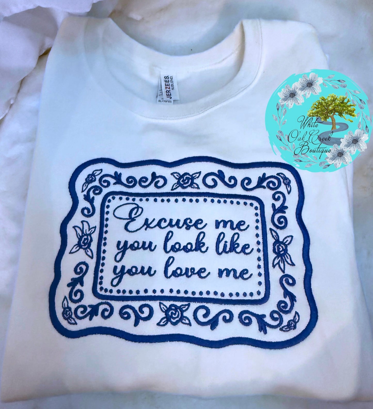 Excuse Me EmbroideredSweatshirt