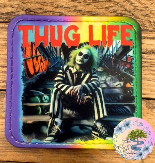 Beetle Ombre Thug Life Faux Leather Hat Patch