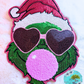 Grinch Bubblegum Chenille & Sequin 10” Iron-On Patch DIY