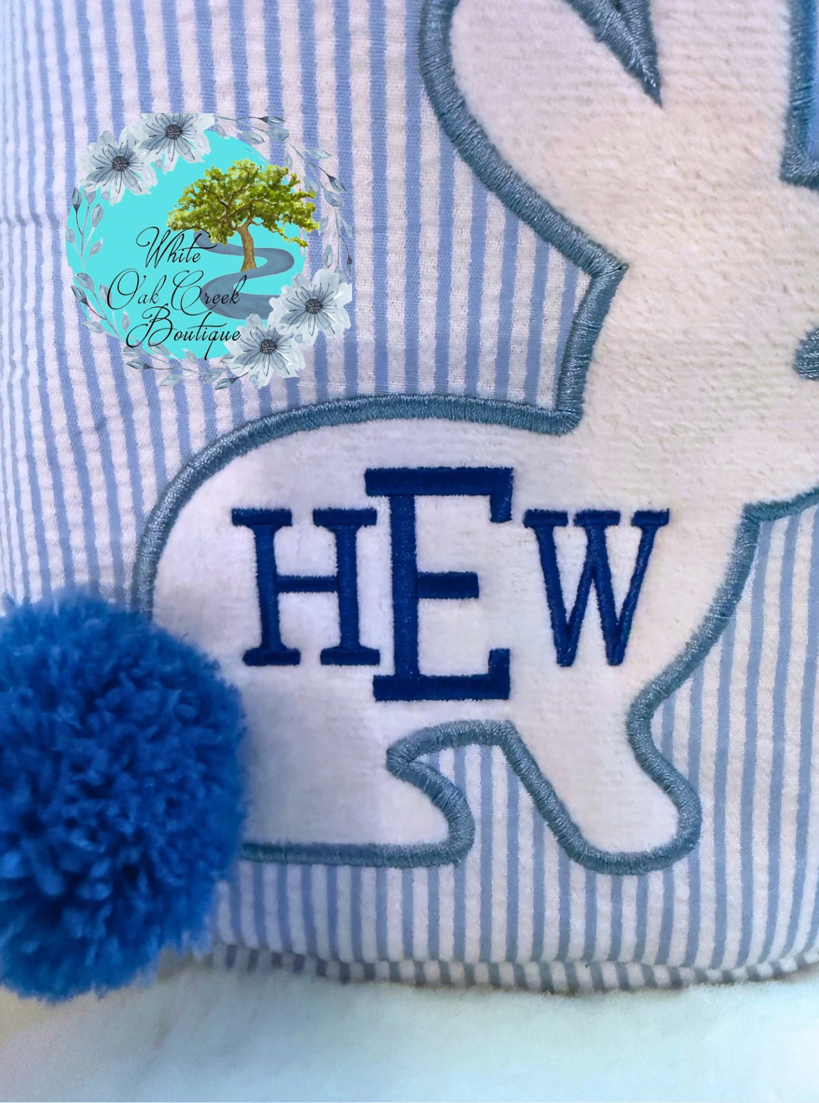 Easter Basket Seersucker Embroidered Monogrammed