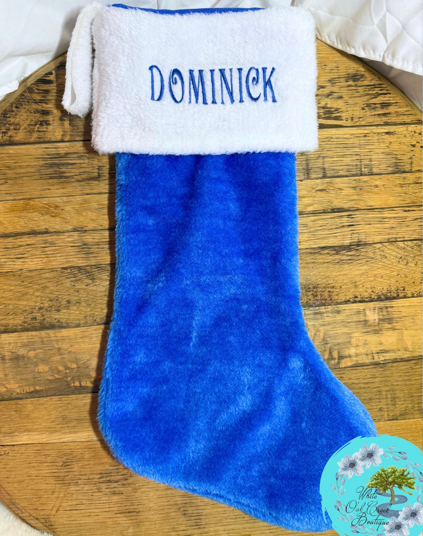 Blue Christmas Stockings Embroidered Personalized