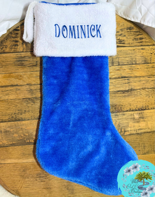 Blue Christmas Stockings Embroidered Personalized