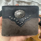 Leather Wallet Dark Gray with Concho