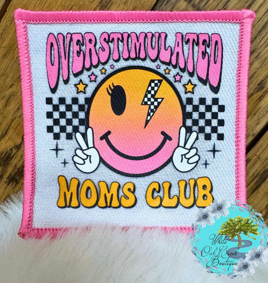 Overstimulated Moms Club Pink Hat Patch