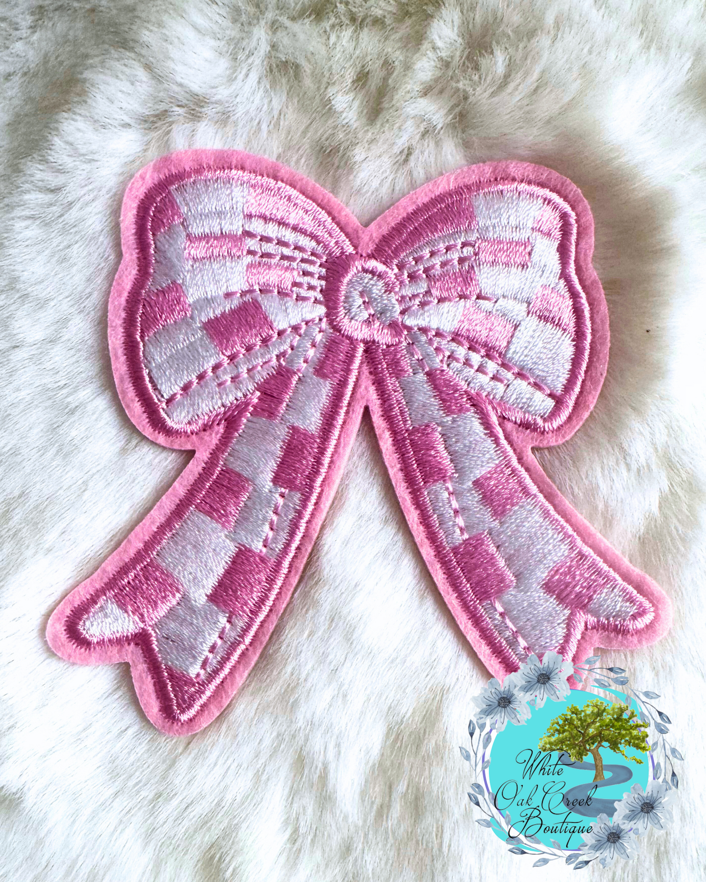 Mini Pink Bow Hat Patch