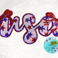 LARGE USA Bows Sequin 11” Iron-On Patch