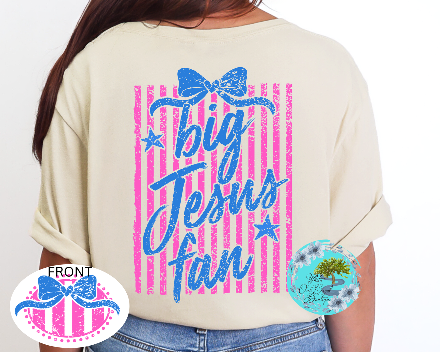 DTF Transfer Big Jesus Fan Back & bonus front