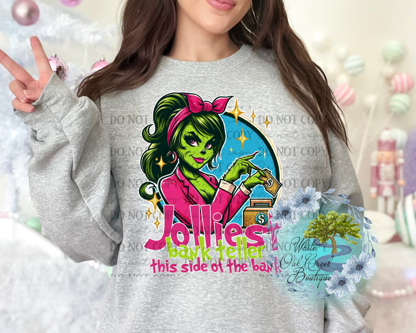 Bank Teller Female Sweatshirt or T-Shirt Green Guy