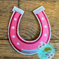 Horseshoe Pink Embroidered Hat Patch