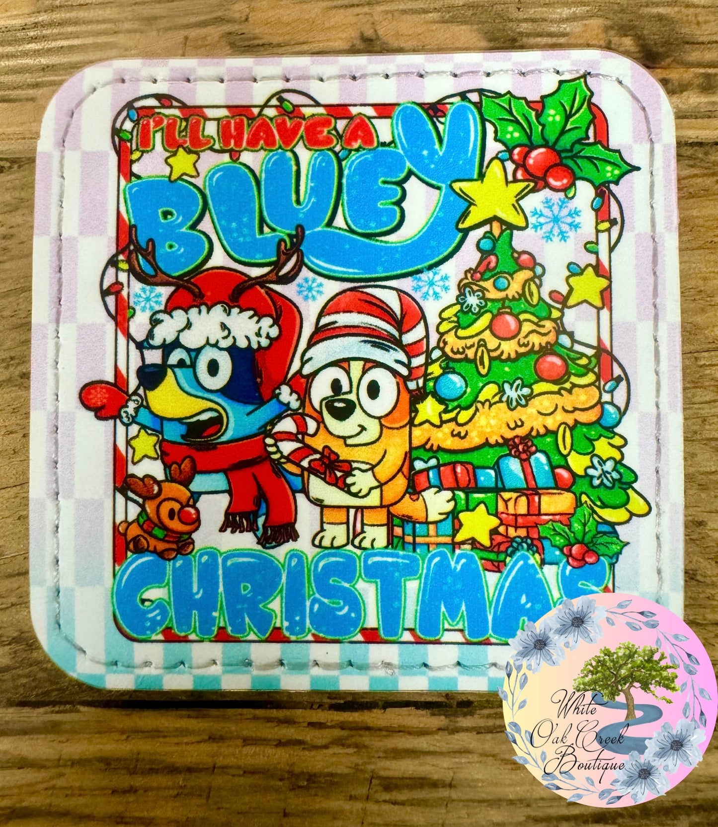 I’ll Have a Blue Christmas Faux Leather Trucker Hat Patch