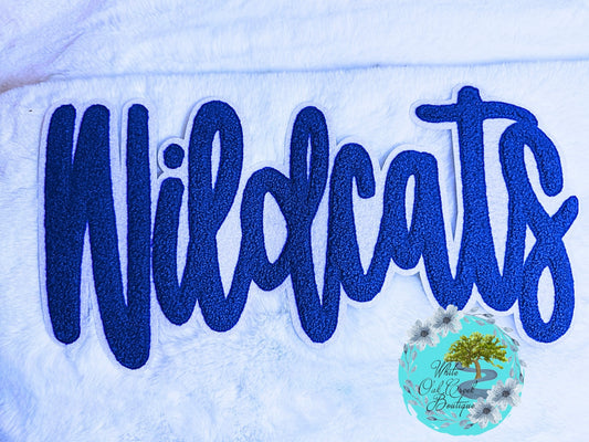 Wildcat Blue Chenille 12” Iron-On Patch