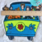 Mystery Machine Large 9” Iron on patch with adhesive