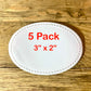 5 Pack Oval White Faux Leather Hat Patches