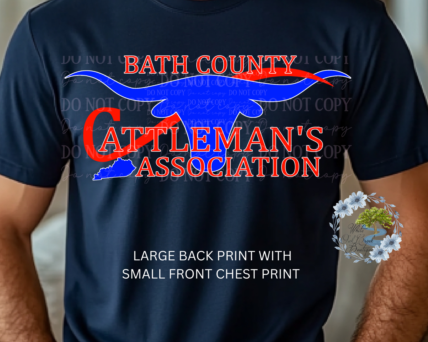Cattleman's T-Shirt Back Print Small Front Chest Print