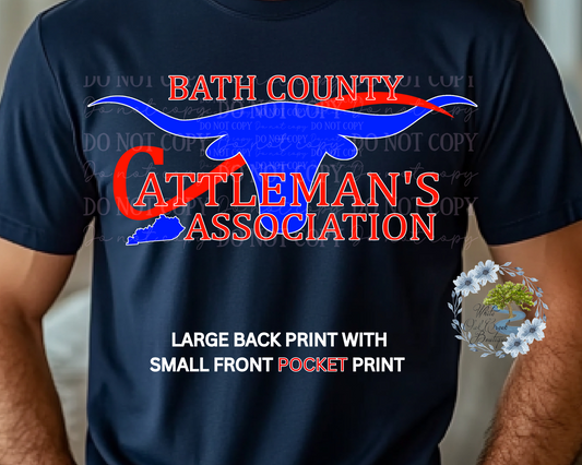 Cattleman's POCKET T-Shirt Back Print Small Front Chest Print