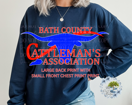 Cattleman's Long Sleeve Back Print Small Front Chest Print