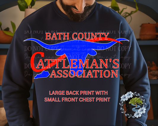 Cattleman's Sweatshirt Back Print Small Front Chest Print