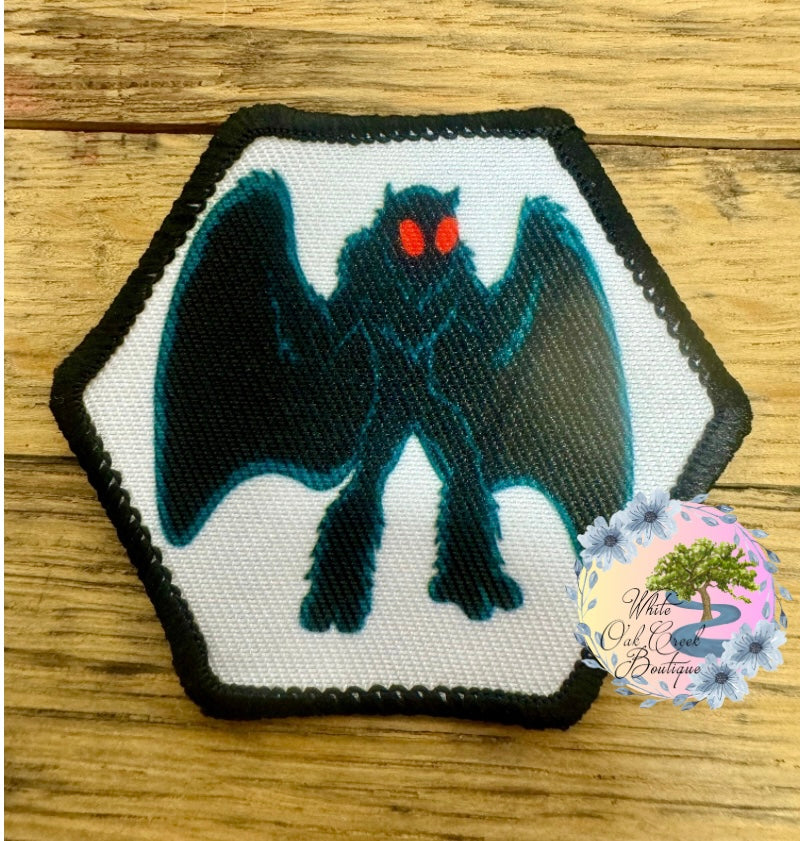 Mothman Focal 2 1/2” Octagon Trucker Hat Patch