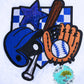 Baseball Sequin Blue Oversized Hat Patch