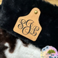 Cow Tag Personalized Sherpa Christmas Stockings Laser Engraved Faux Leather Patch