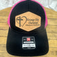 Laser Patch Hat Black to Pink