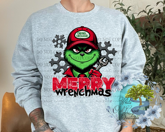 Diesel Mechanic Sweatshirt or T-Shirt Green Guy