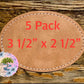 5 Pack Oval Brown 3 1/2” x 2 1/2” Faux Leather Hat Patches