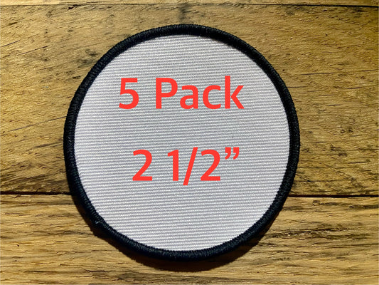 5 Pack Round Sublimation or Embroidery Hat Patch with adhesive