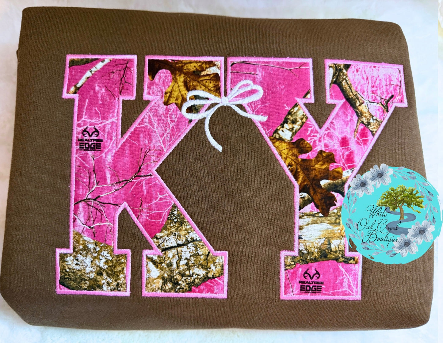 Pink Camo Appliqué Sweatshirt