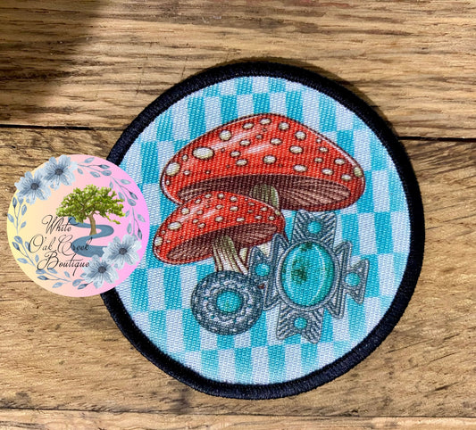 Mushroom Concho Round Hat Patch