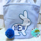 Easter Basket Seersucker Embroidered Monogrammed