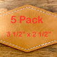 5 Pack Brown Hexagon Faux Leather Hat Patches