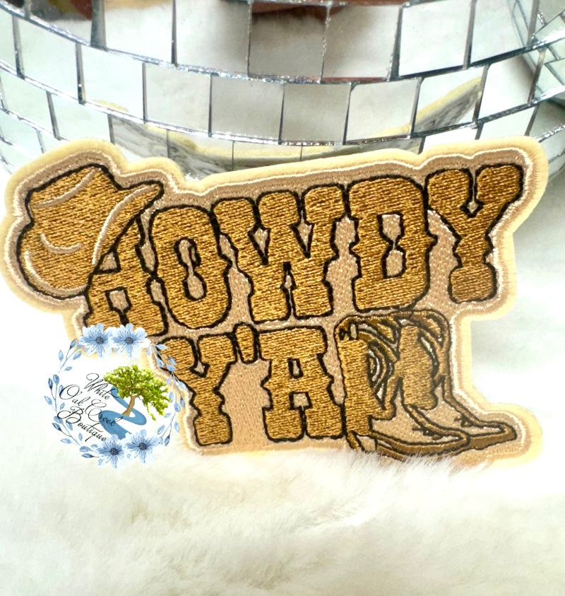 Howdy Y’all Embroidered Hat Patch