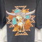 Longhorn Aztec Bull Skull T-Shirt