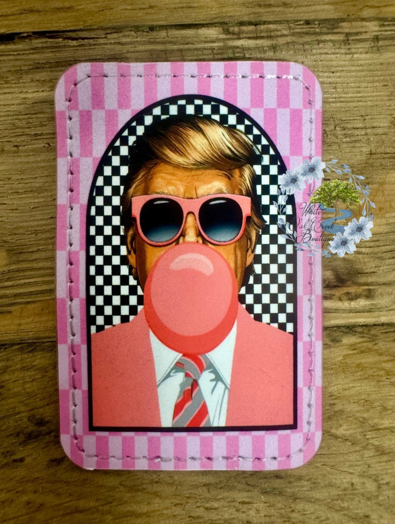 Trump Bubble Gum Faux Leather Trucker Hat Patch