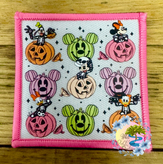 Pink Mousy Pumpkins Hat Patch