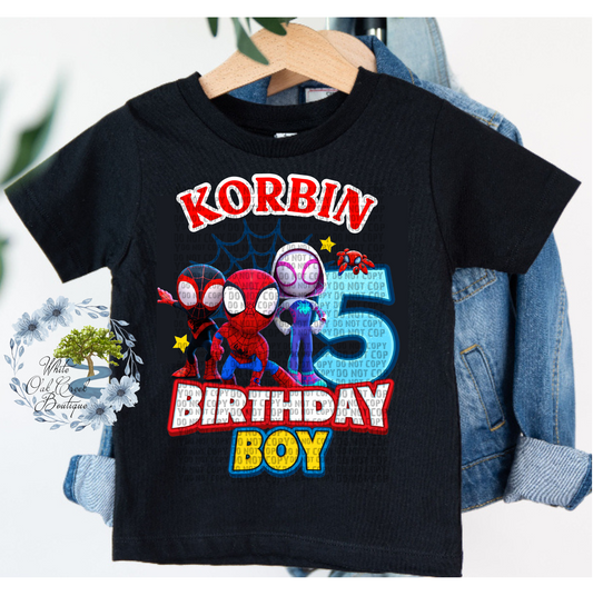 Spidey and Friends Birthday #5 Birthday T-Shirt