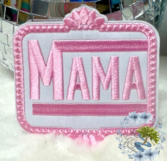 Mama Pink Large Embroidered Hat Patch