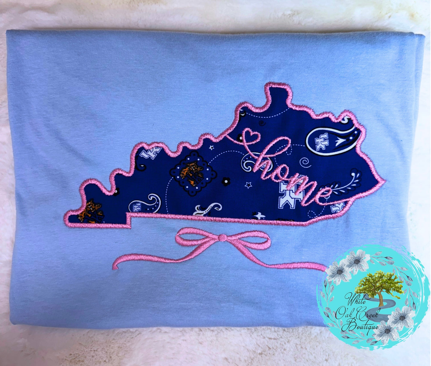 Kentucky UK Appliqué Home Embroidered T-Shirt