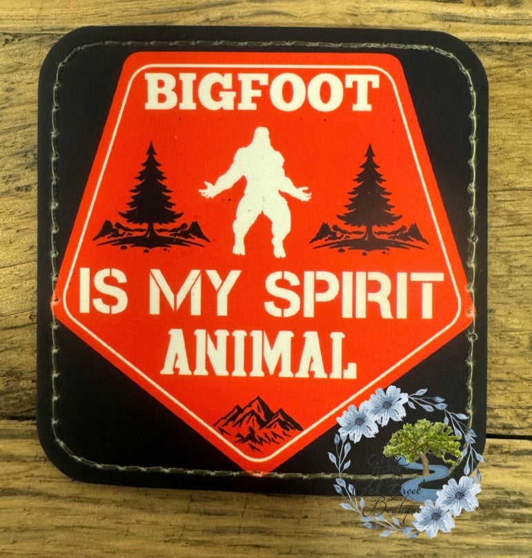 Bigfoot is my spirit animal Faux Leather Hat Patch