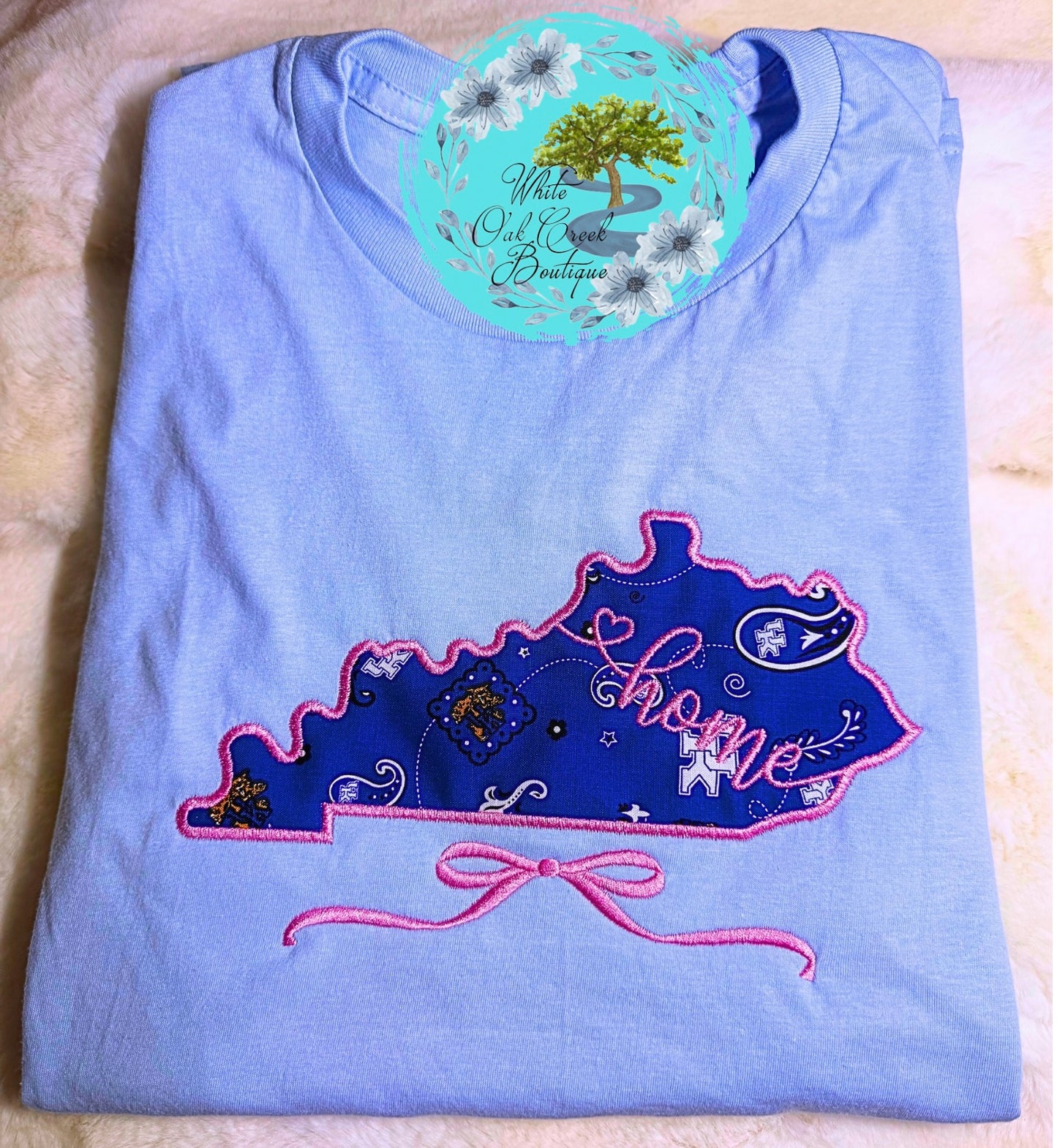 Kentucky UK Appliqué Home Embroidered T-Shirt