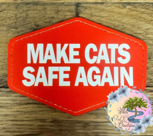 Trump Make Cats Safe Again Faux Leather Trucker Hat Patch