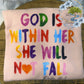 God Is Within Her She Will Not Fall Blush Pink Crewneck Sweatshirt