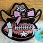 Pink Football Cowboy Bow Embroidered Hat Patch