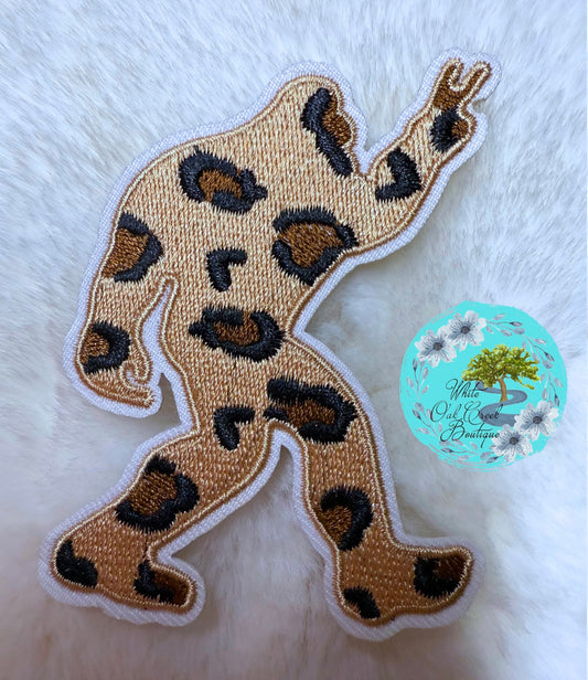Bigfoot Cheetah Black Brown 4” Hat Patch