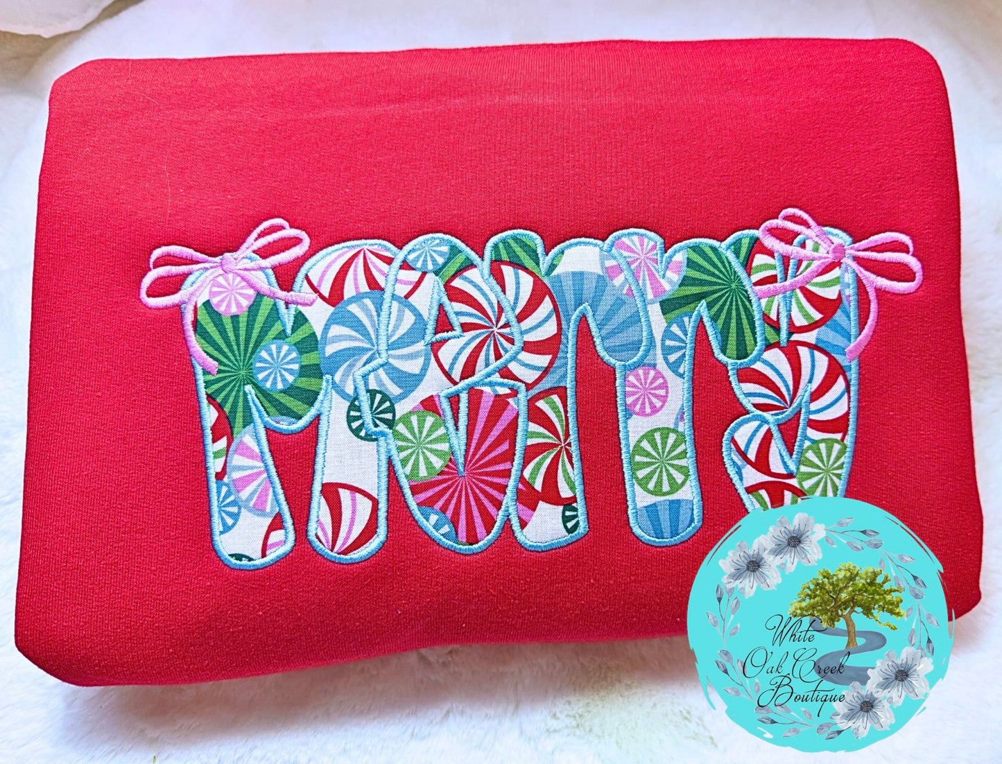 Merry Bows Appliqué Christmas Sweatshirt