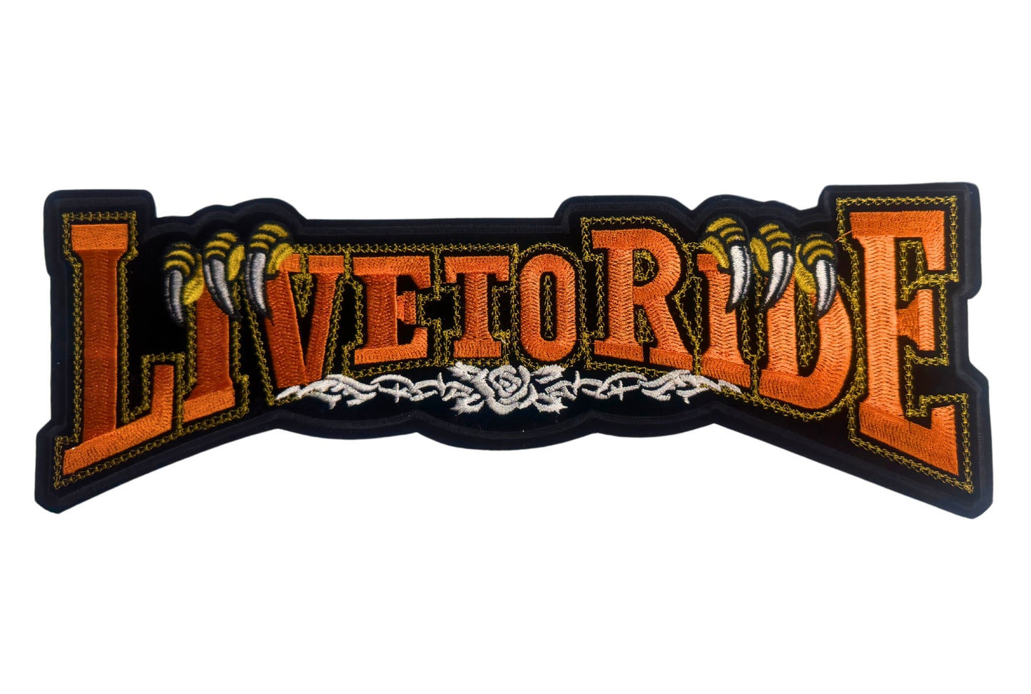 Live to Ride Embroidered Large 12 1/2” Iron on w/ adhesive