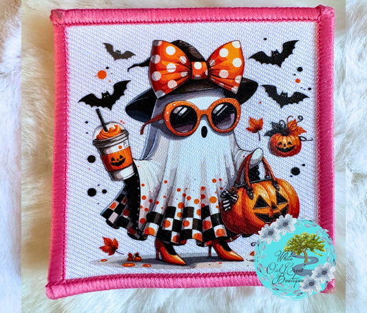 Pink Sassy Ghost Hat Patch